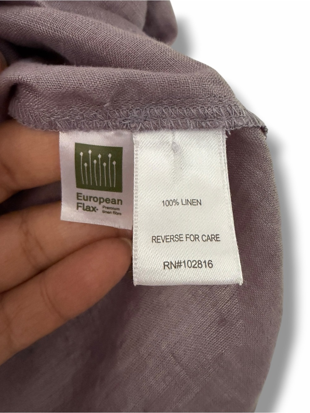 Garnet Hill Lavender V-Neck Short-Sleeve Linen Button Front Top - Picture 8 of 10